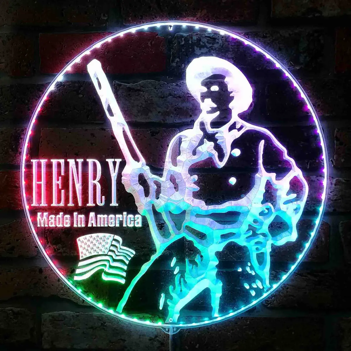 Henry Arms Logo Neon Led Sign With Dynamic Rgb Colors 1