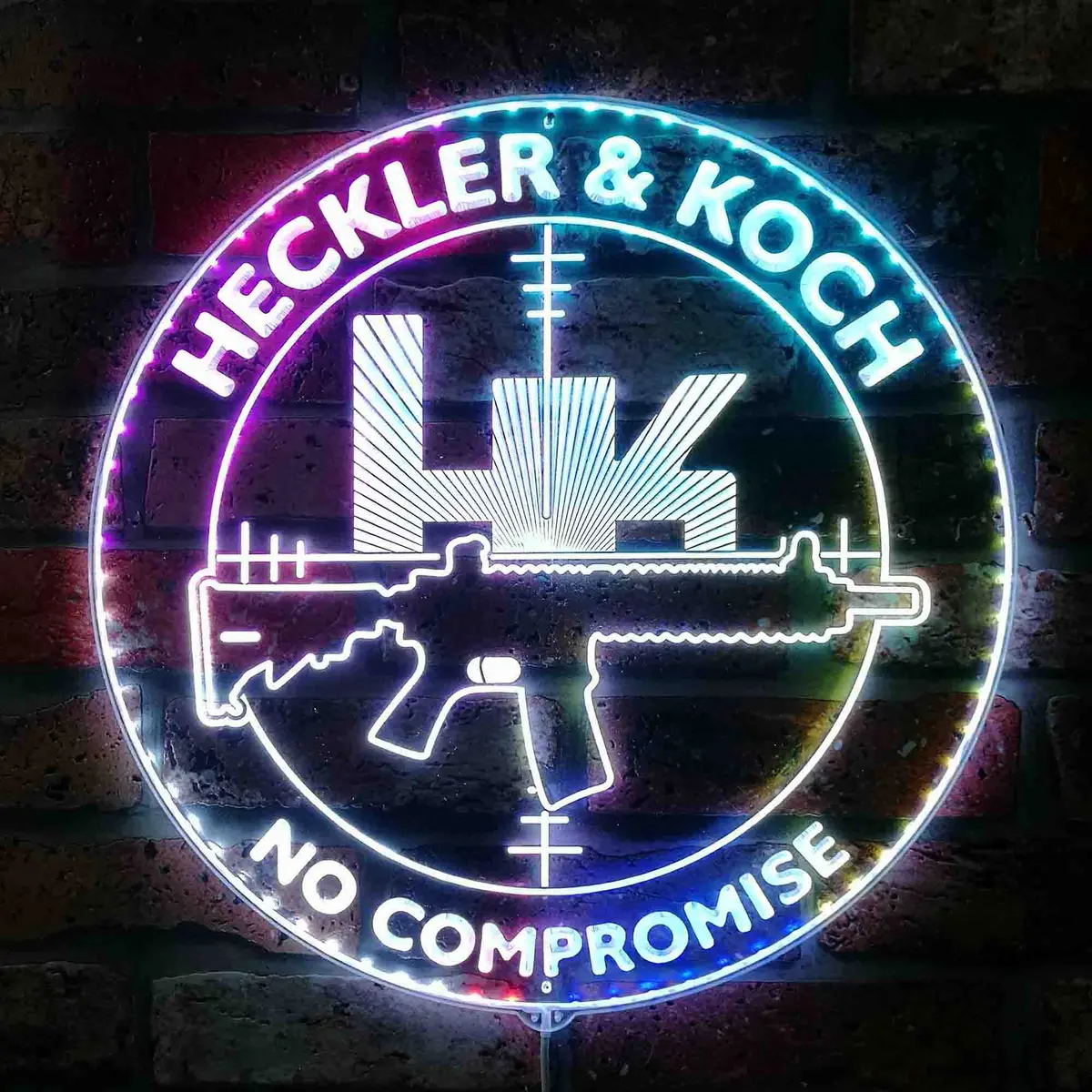 Hk Heckler & Koch Neon Led Sign With Dynamic Rgb Colors 1