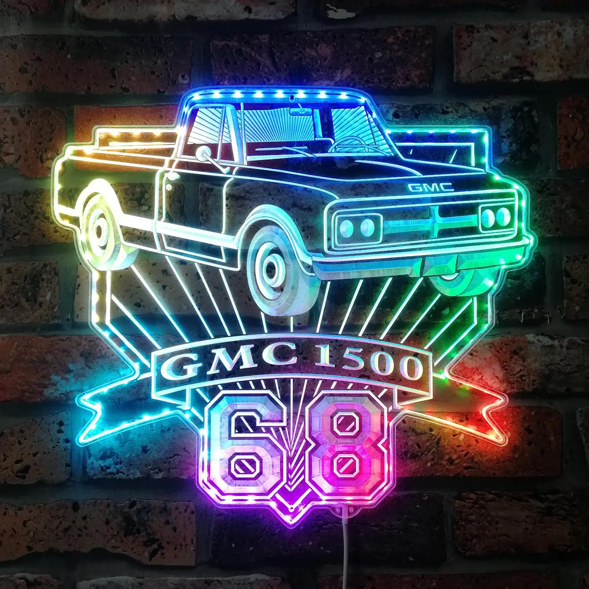 Gmc 1500 1968 Neon Led Sign With Dynamic Rgb Colors 1
