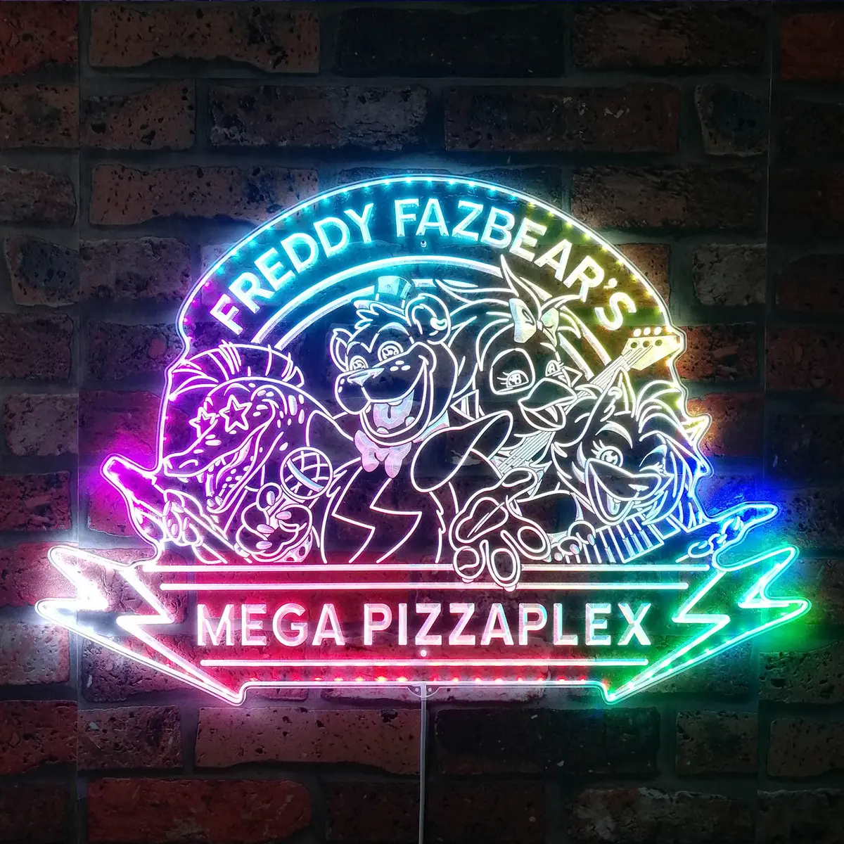 Five Nights At Freddys 2 Mega Pizzaplex Neon Led Sign With Dynamic Rgb Colors 1