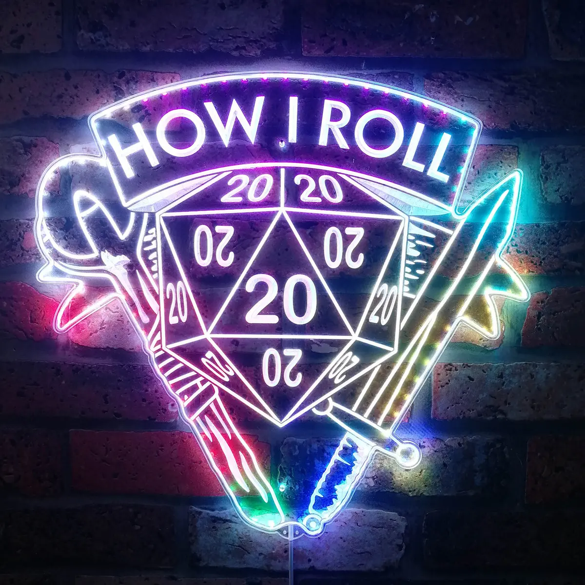 How I Roll Dungeons & Dragons Neon Led Sign With Dynamic Rgb Colors 1