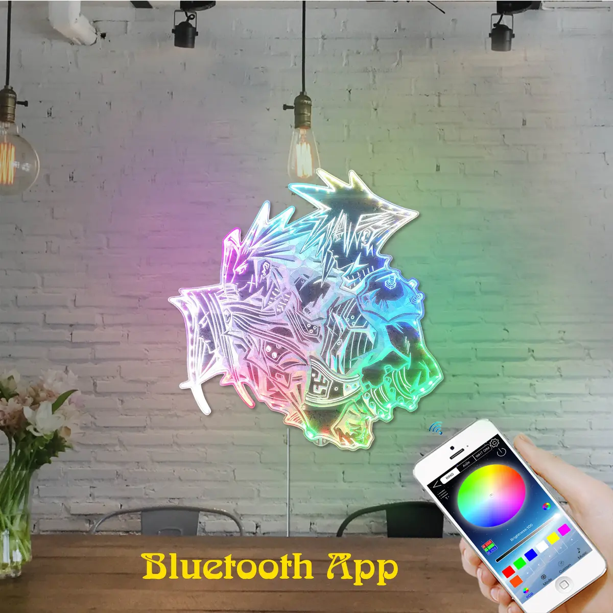 Final Fantasy 7 Cloud Neon Led Sign With Dynamic Rgb Colors 2