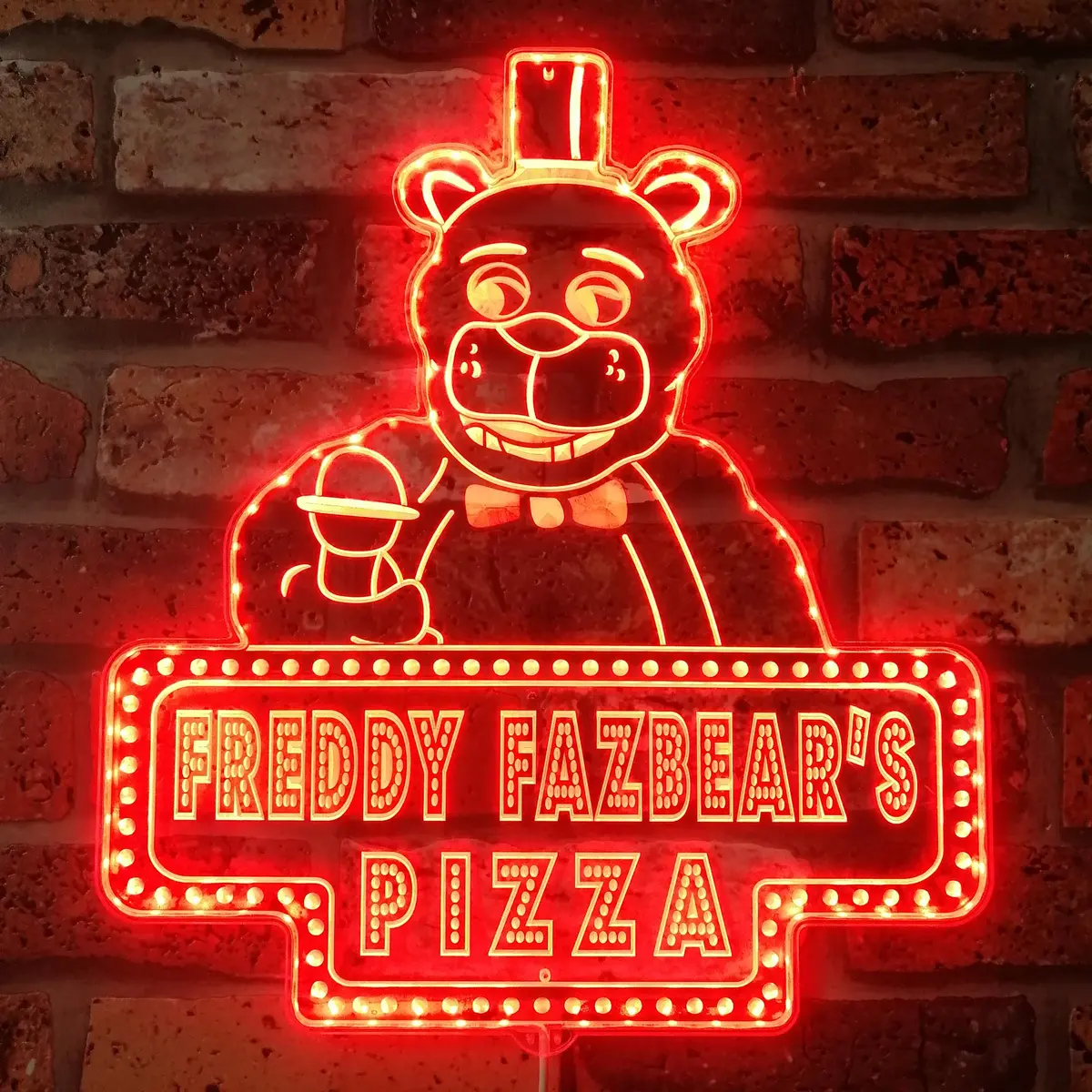 Freddy Fazbear's Pizza Neon Led Sign With Dynamic Rgb Colors 3