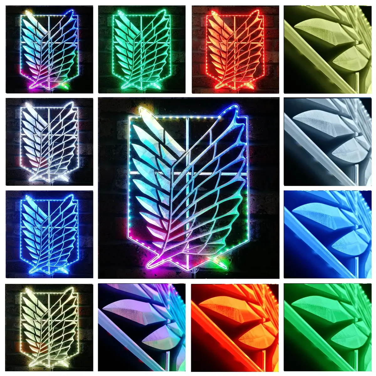 Attack On Titan Wings Of Freedom Neon Led Sign With Dynamic Rgb Colors 3