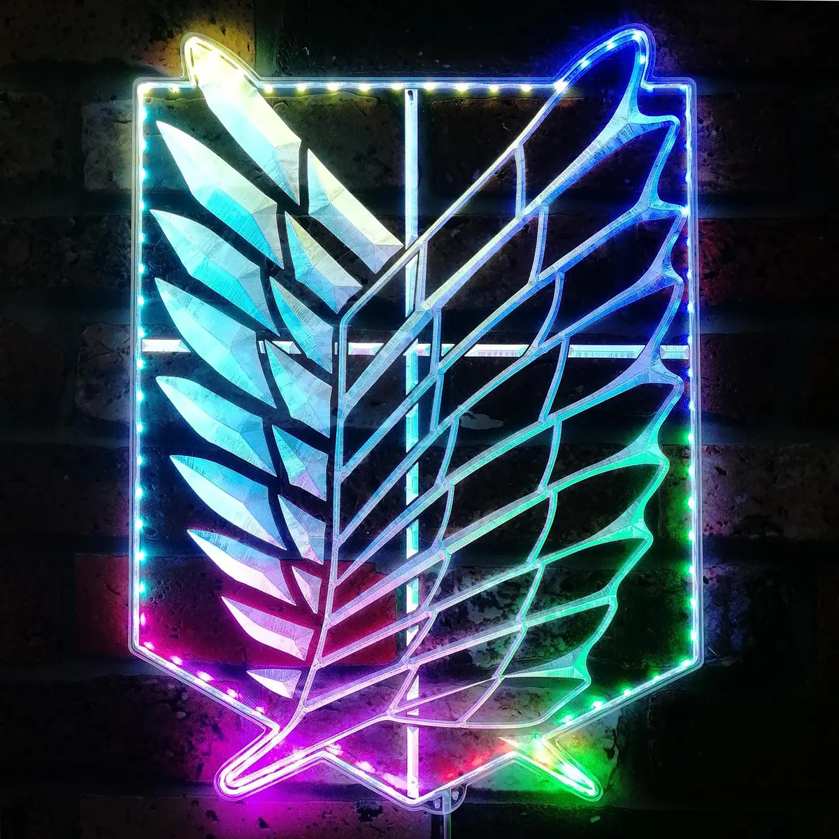 Attack On Titan Wings Of Freedom Neon Led Sign With Dynamic Rgb Colors 2