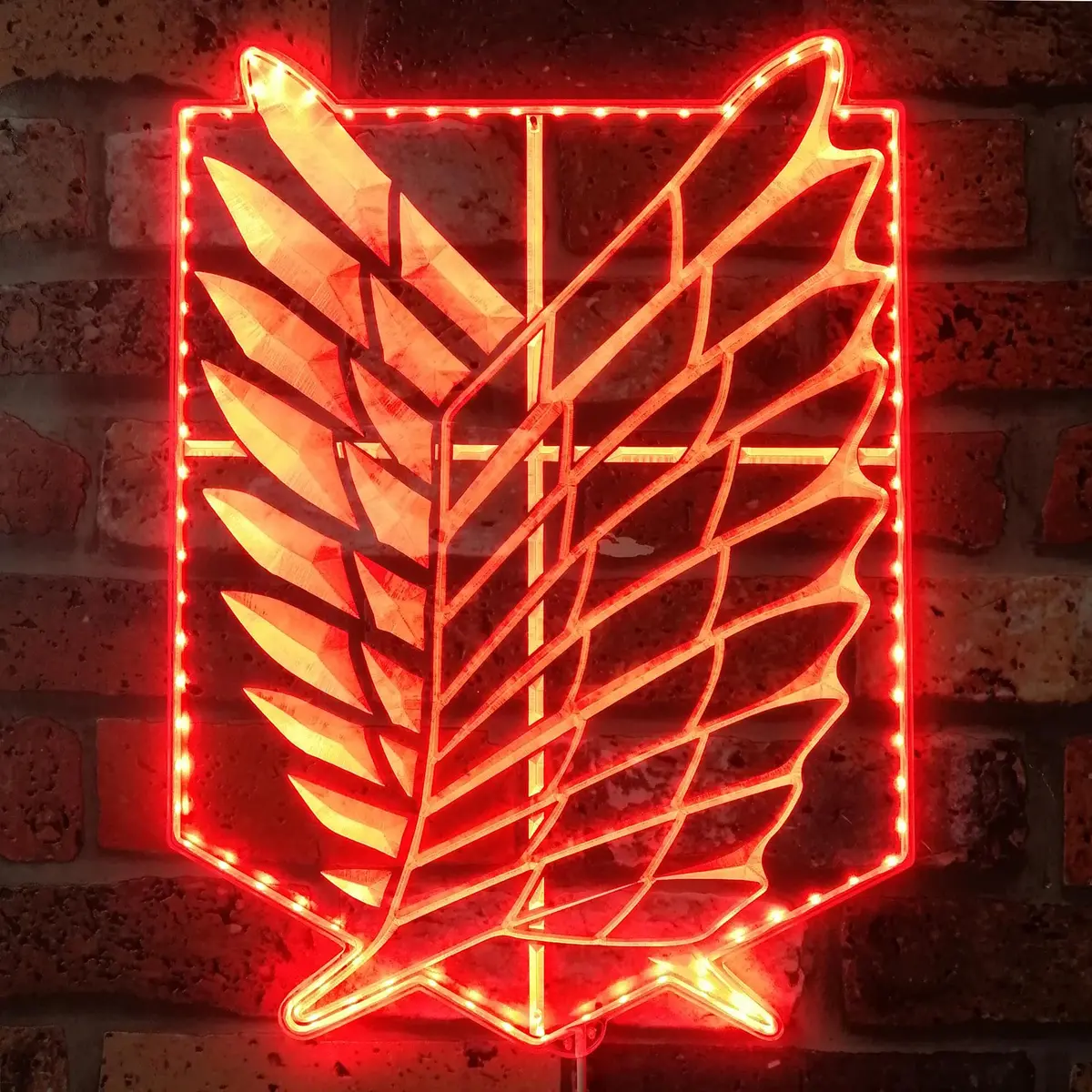 Attack On Titan Wings Of Freedom Neon Led Sign With Dynamic Rgb Colors 4