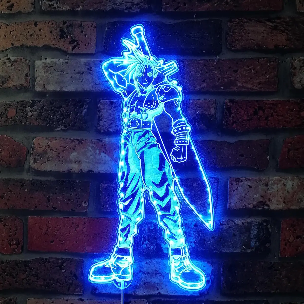 Final Fantasy 7 Cloud Neon Led Sign With Dynamic Rgb Colors 1