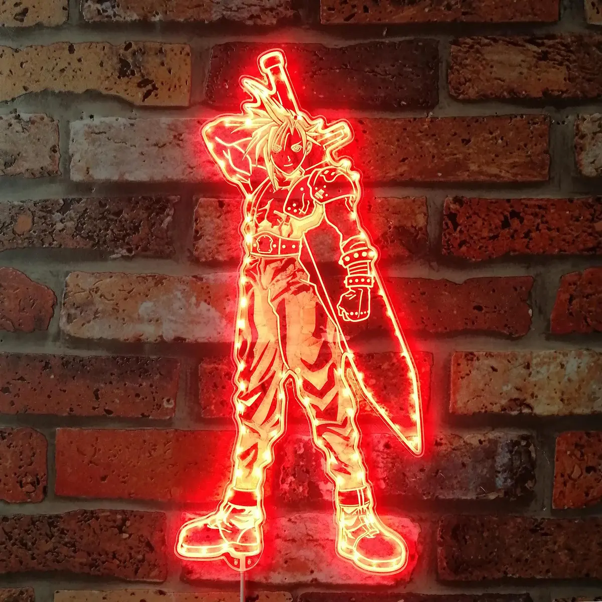 Final Fantasy 7 Cloud Neon Led Sign With Dynamic Rgb Colors 4