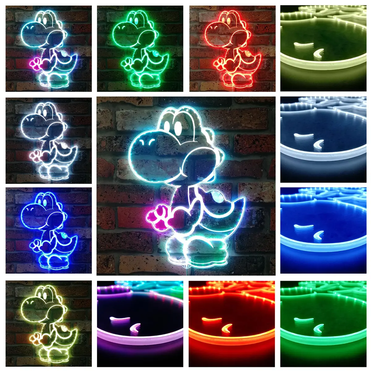 Super Mario Yoshi Dinosaur Neon Led Sign With Dynamic Rgb Colors 2