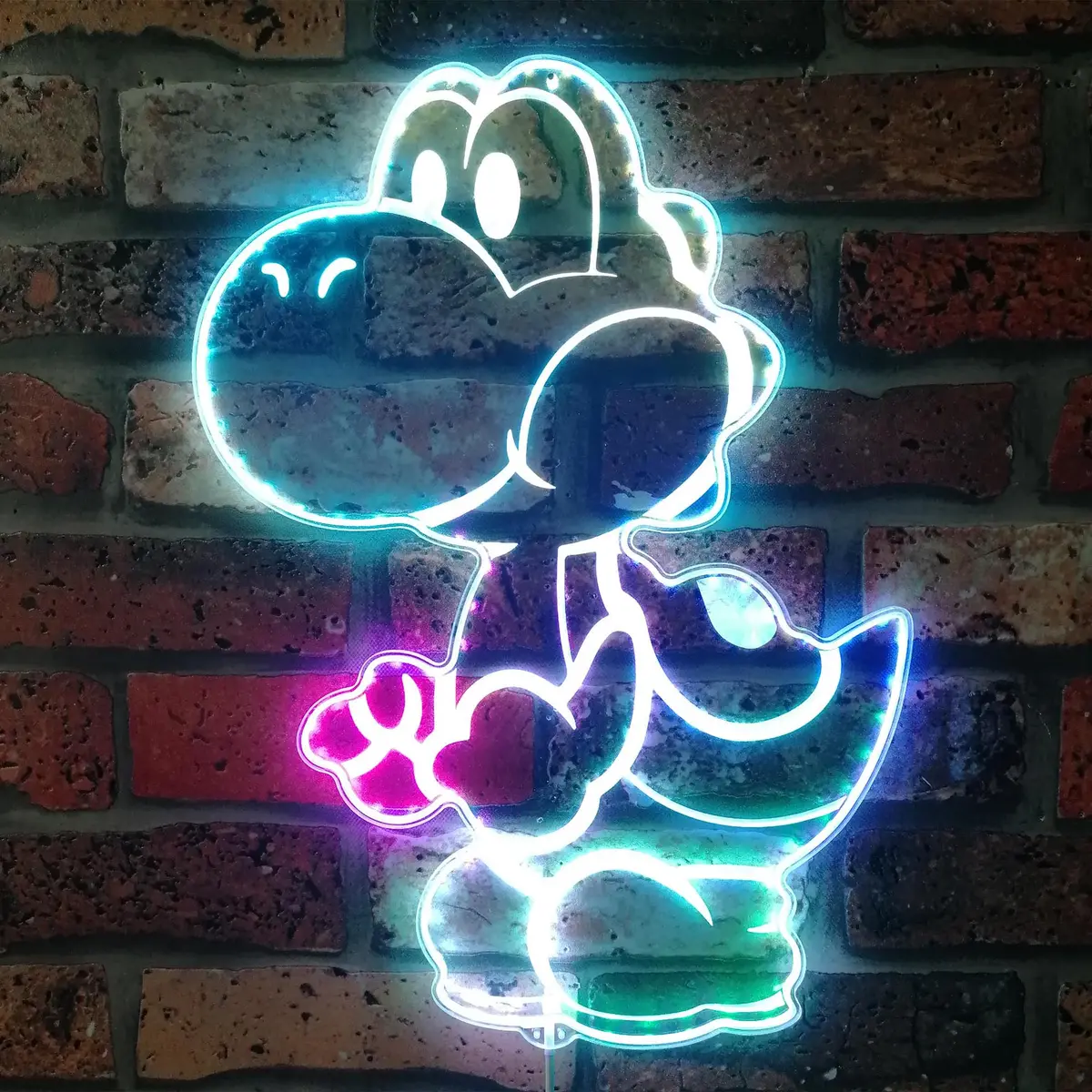 Super Mario Yoshi Dinosaur Neon Led Sign With Dynamic Rgb Colors 1