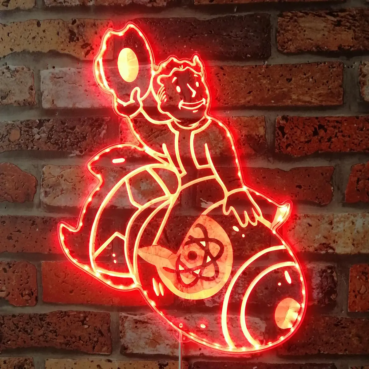 Vault Boy Nuclear Bomb Fallout Game Room Rgb Edge Lit Led Sign 4