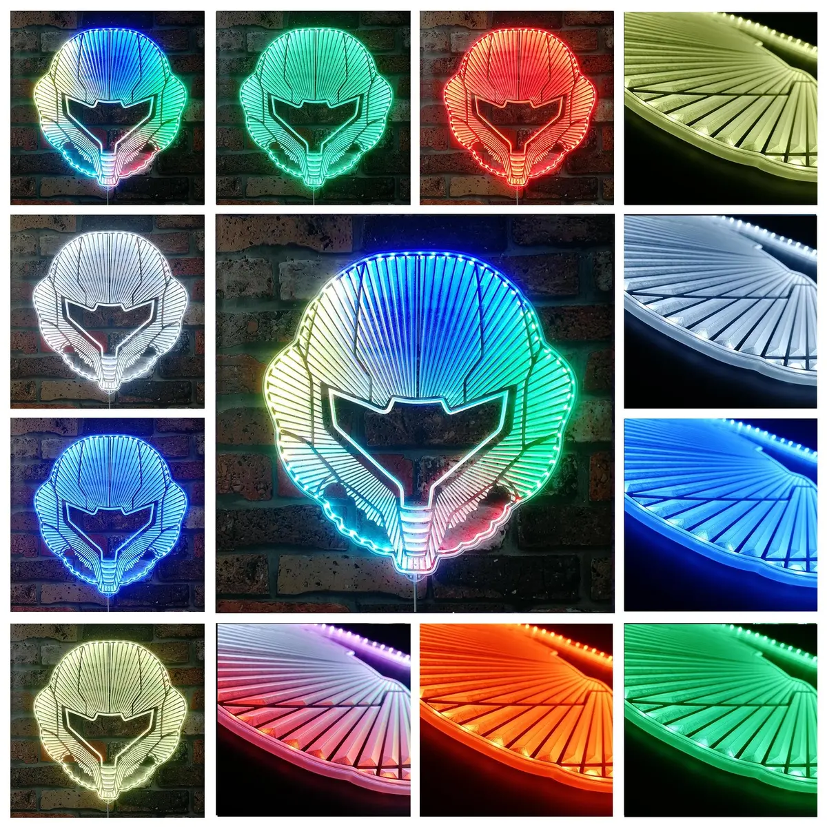 Metroid Samus Neon Led Sign With Dynamic Rgb Colors 3