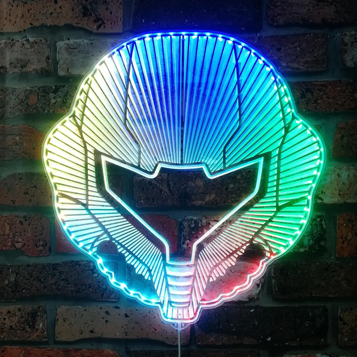 Metroid Samus Neon Led Sign With Dynamic Rgb Colors 1