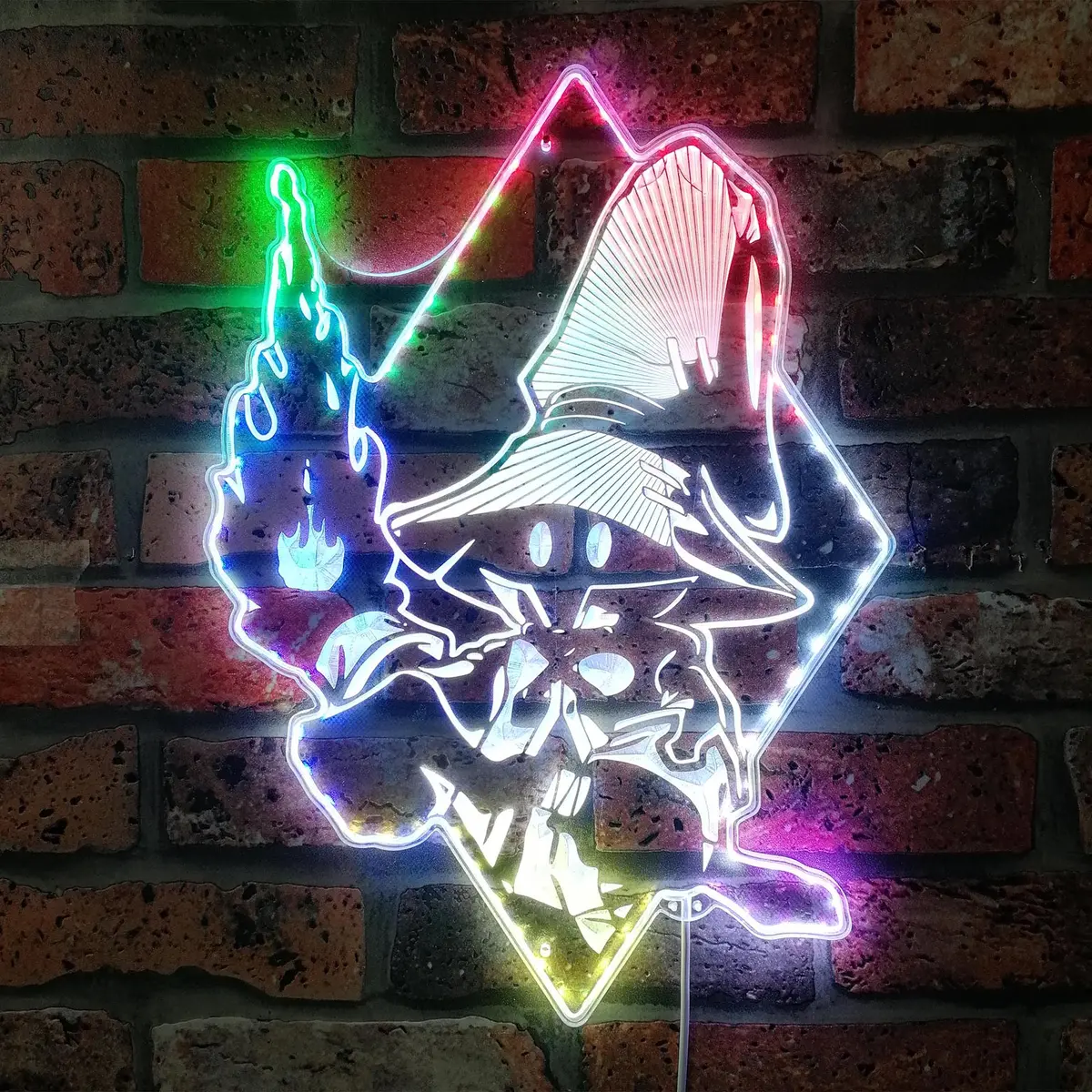 Black Mage Final Fantasy Neon Led Sign With Dynamic Rgb Colors 1