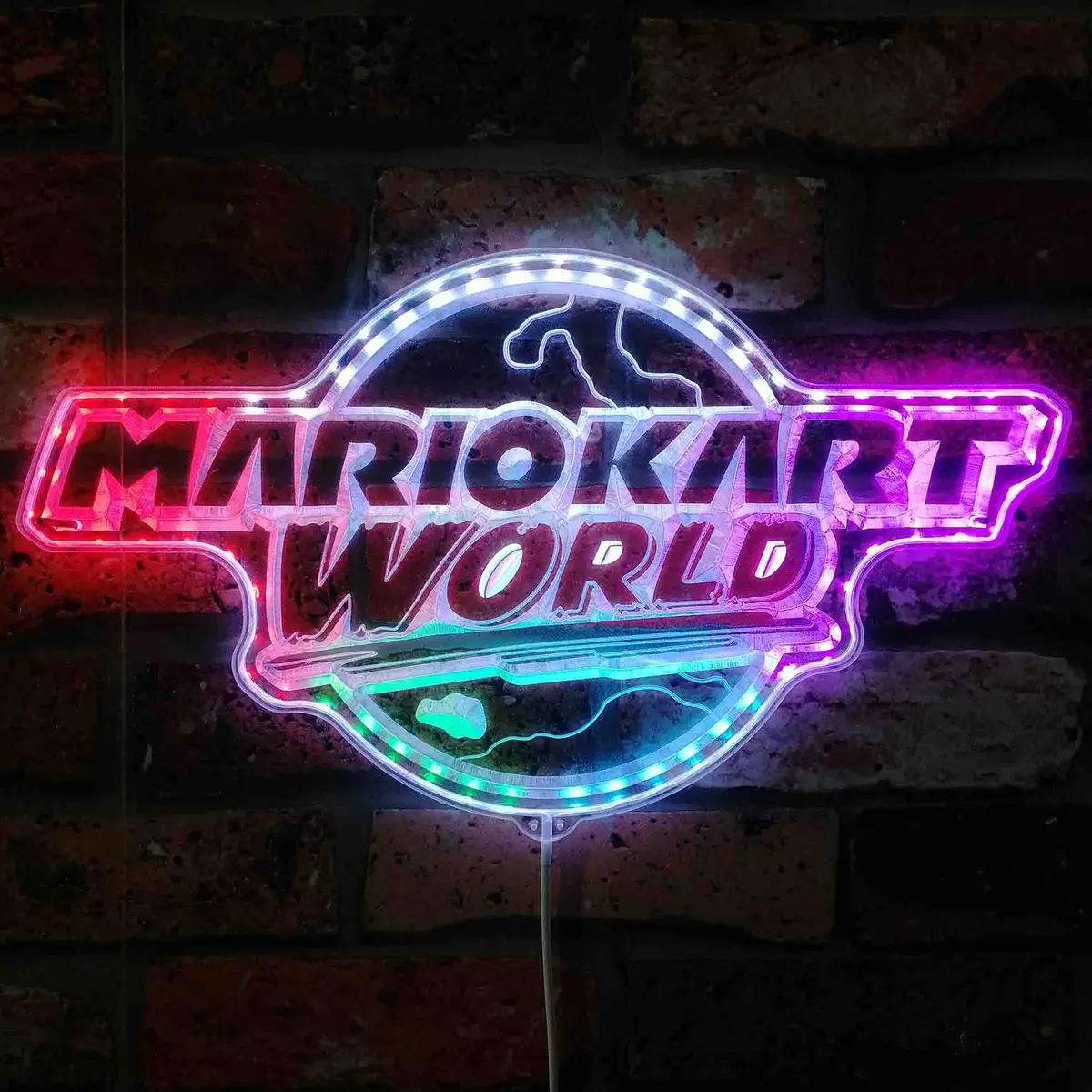 Mariokart World Neon Led Sign With Dynamic Rgb Colors 1