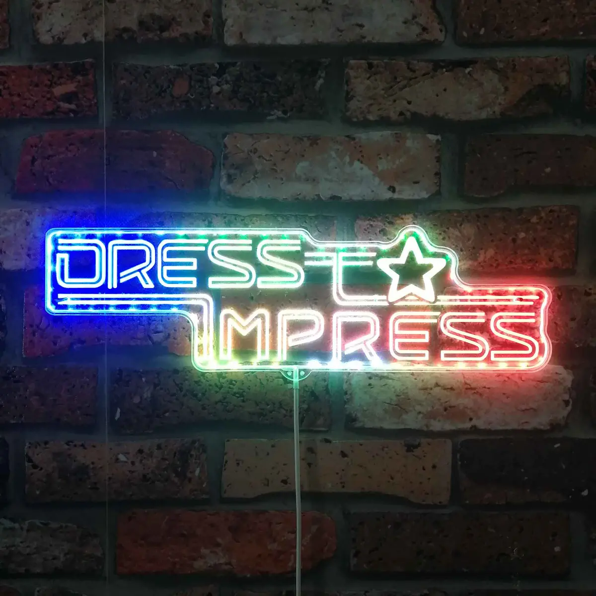 Dress To Impress Neon Led Sign With Dynamic Rgb Colors 1
