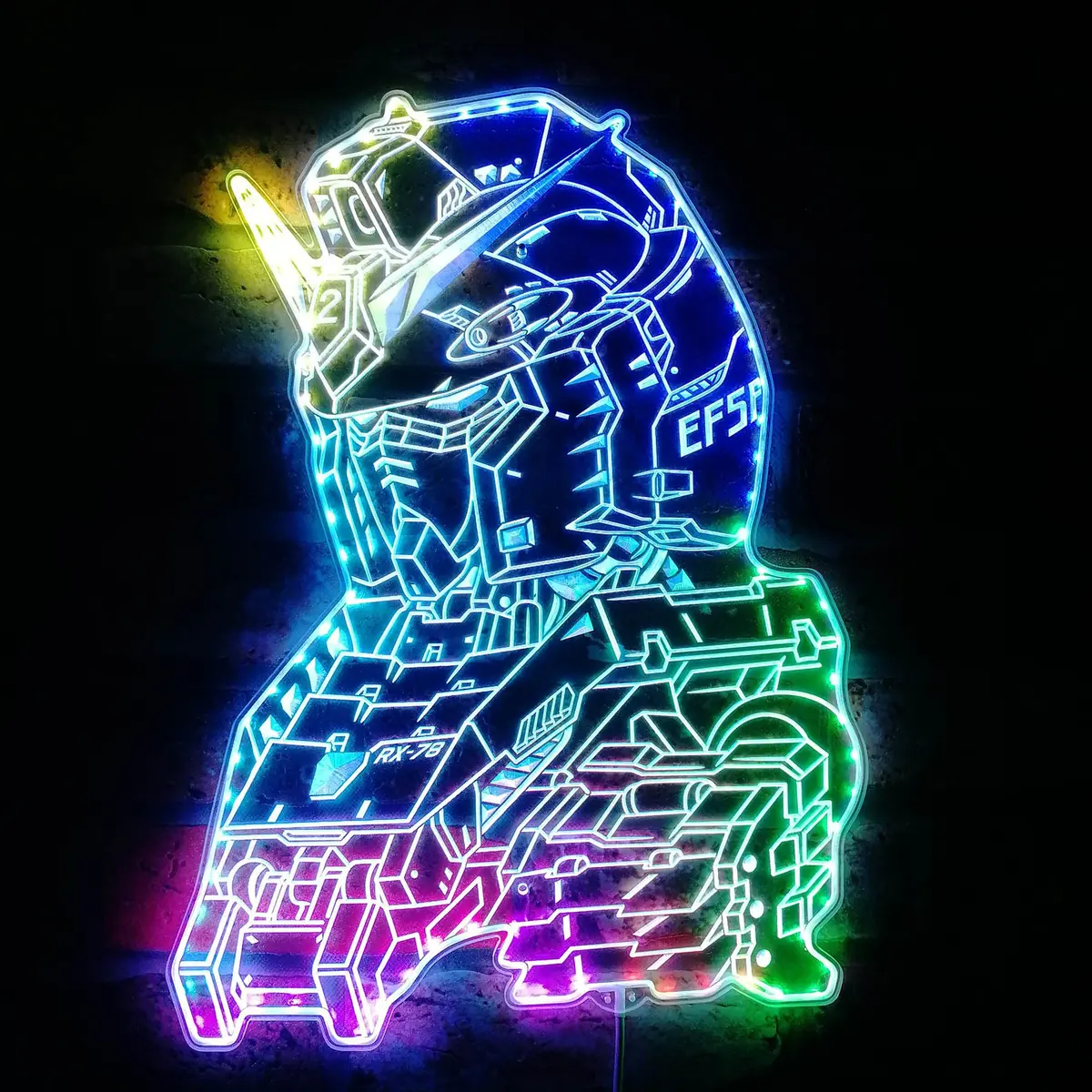 Mobile Suit Gundam Rx-78 Neon Led Sign With Dynamic Rgb Colors 1
