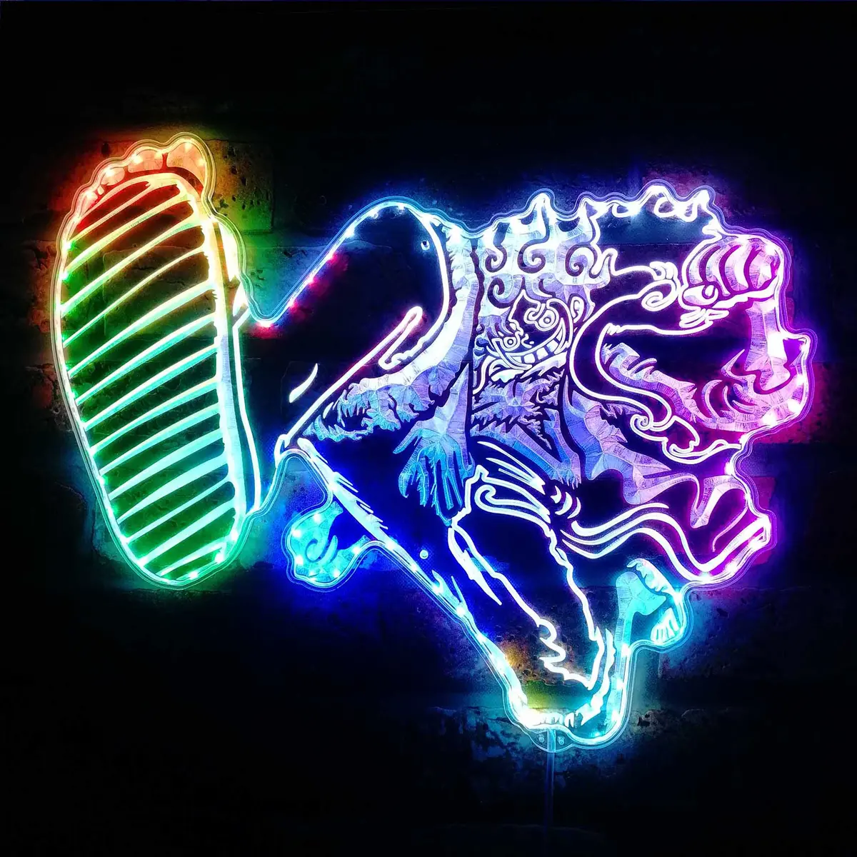 One Piece Luffy Gear 5 Neon Led Sign With Dynamic Rgb Colors 1