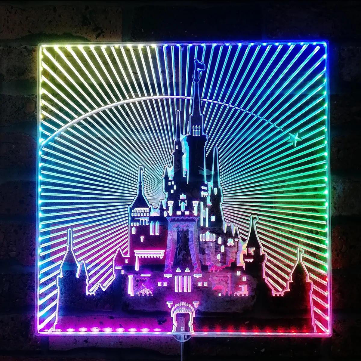 Disneyland Castle Neon Led Sign With Dynamic Rgb Colors 1