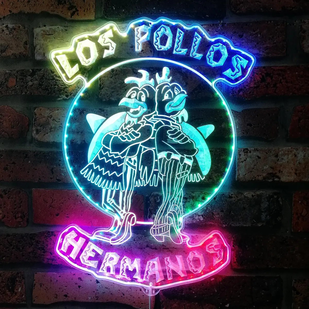 Los Pollos Hermanos Breaking Bad Neon Led Sign With Dynamic Rgb Colors 2