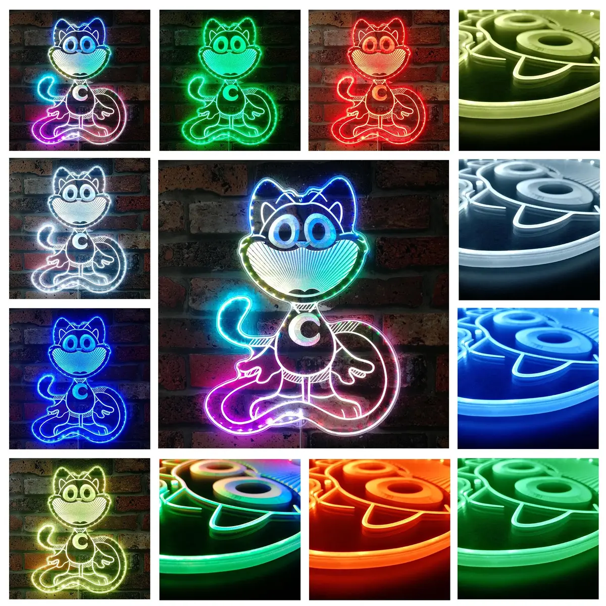 Smiling Critters Catnap Neon Led Sign With Dynamic Rgb Colors 2