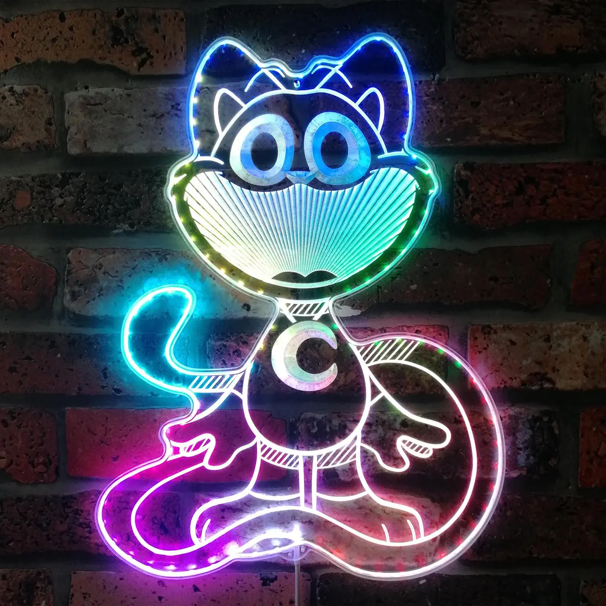 Smiling Critters Catnap Neon Led Sign With Dynamic Rgb Colors 1