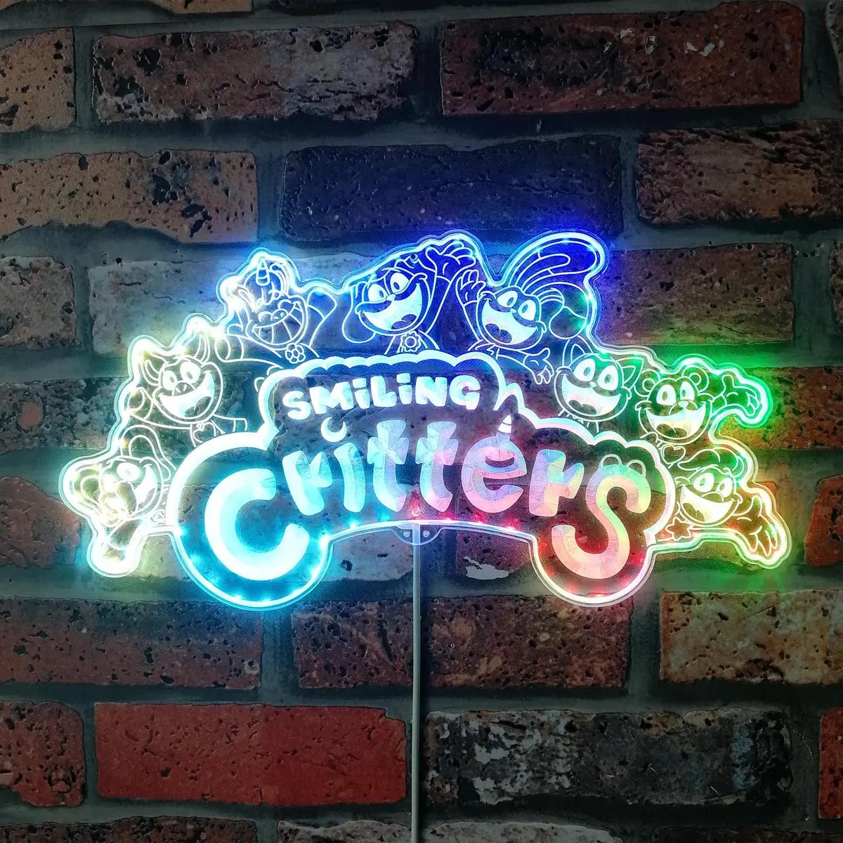 Smiling Critters Neon Led Sign With Dynamic Rgb Colors 1