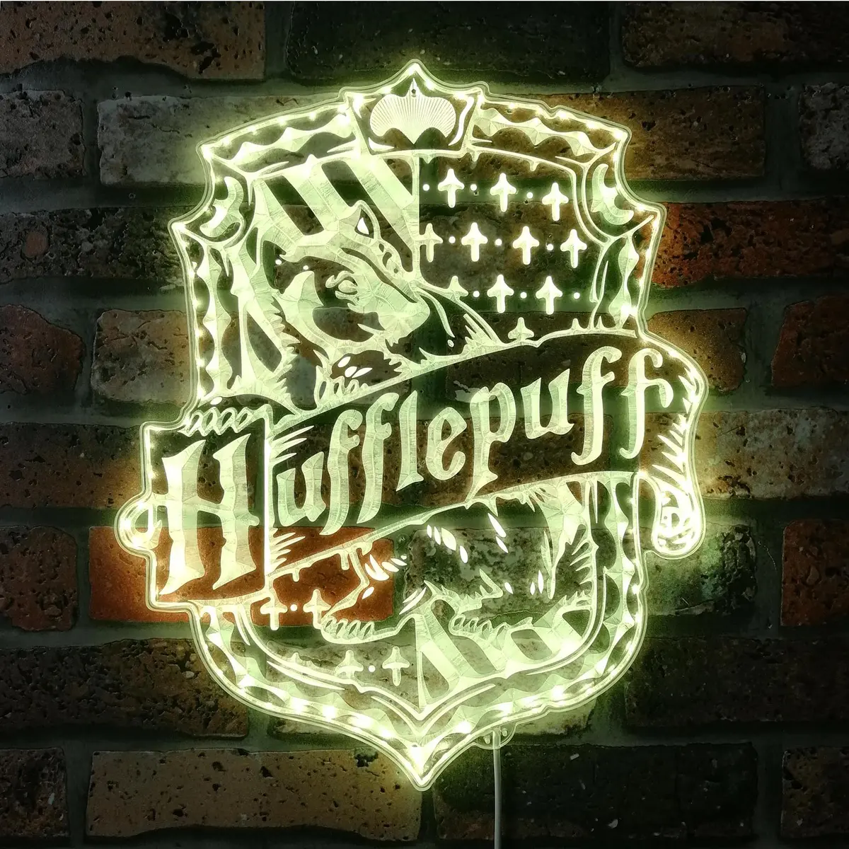 Harry Potter House Hogwarts Hufflepuff Neon Rgb Edge Lit Led Sign 1