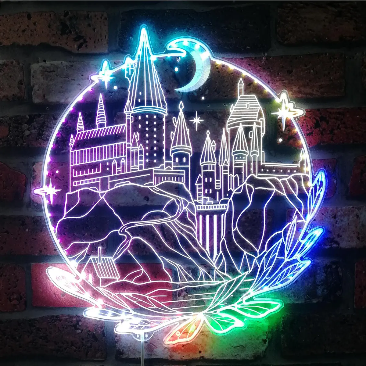 Harry Potter Hogwarts Castle Neon Led Sign With Dynamic Rgb Colors 1