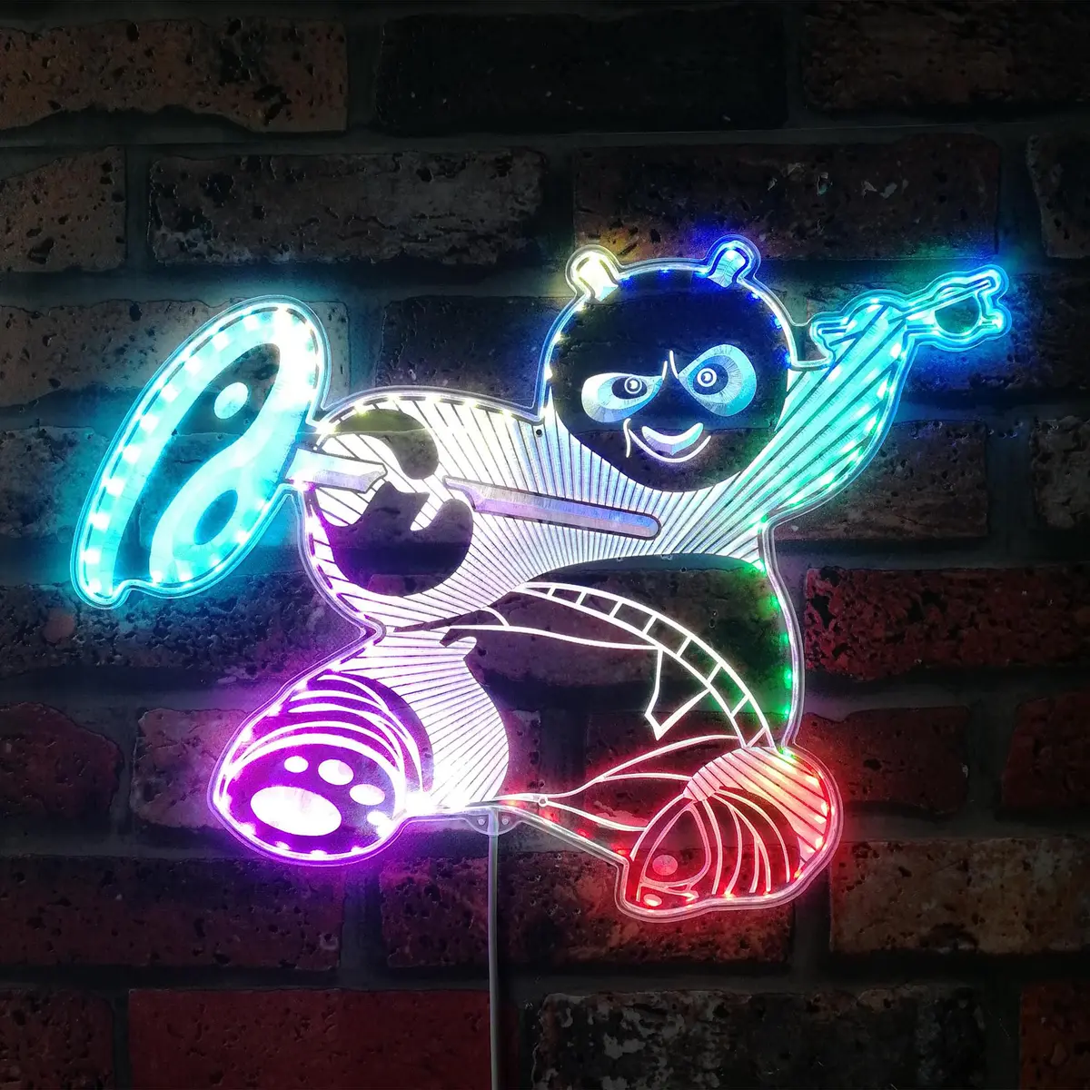 Panda Kongfu Neon Led Sign With Dynamic Rgb Colors 1