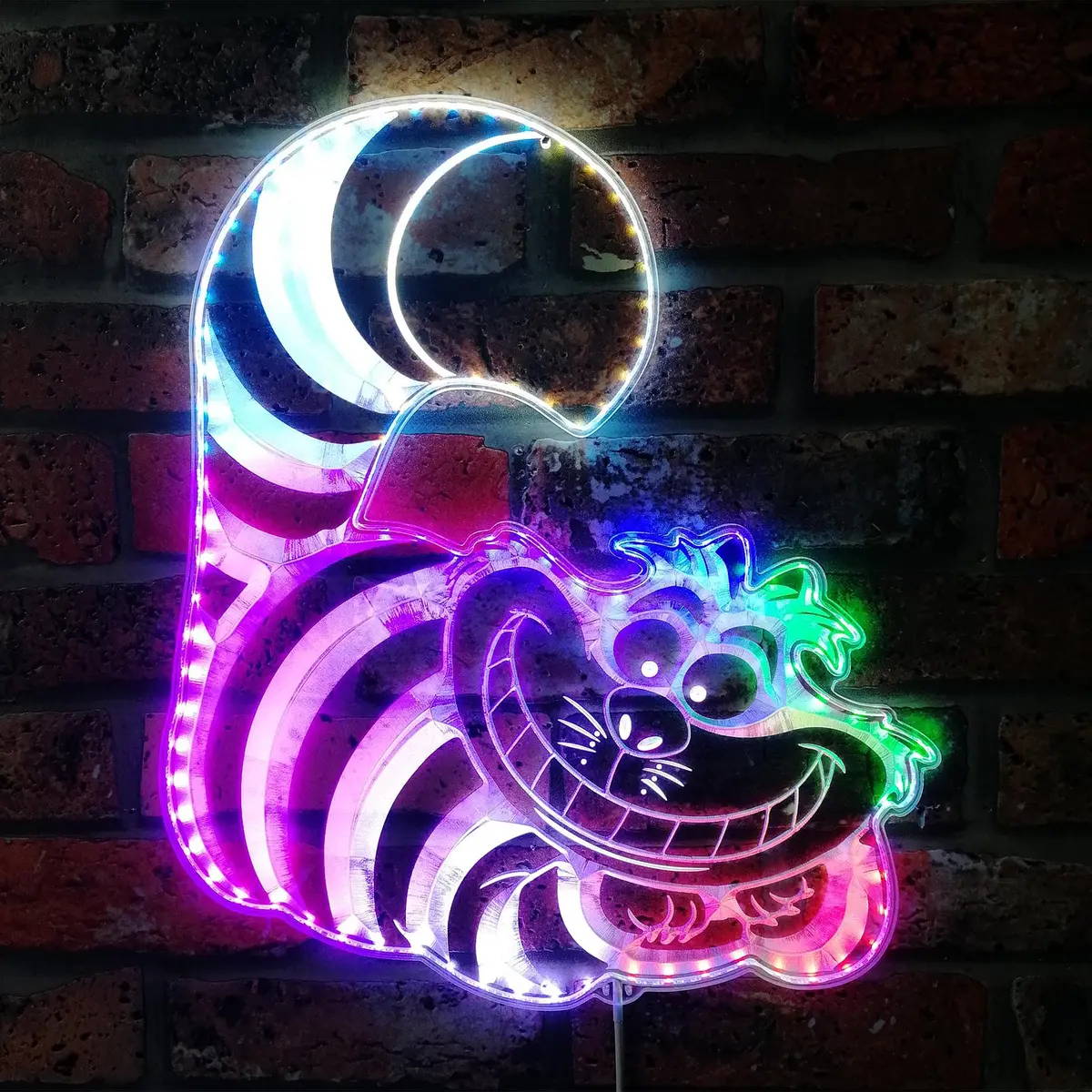 Cheshire Cat Neon Led Sign With Dynamic Rgb Colors 1