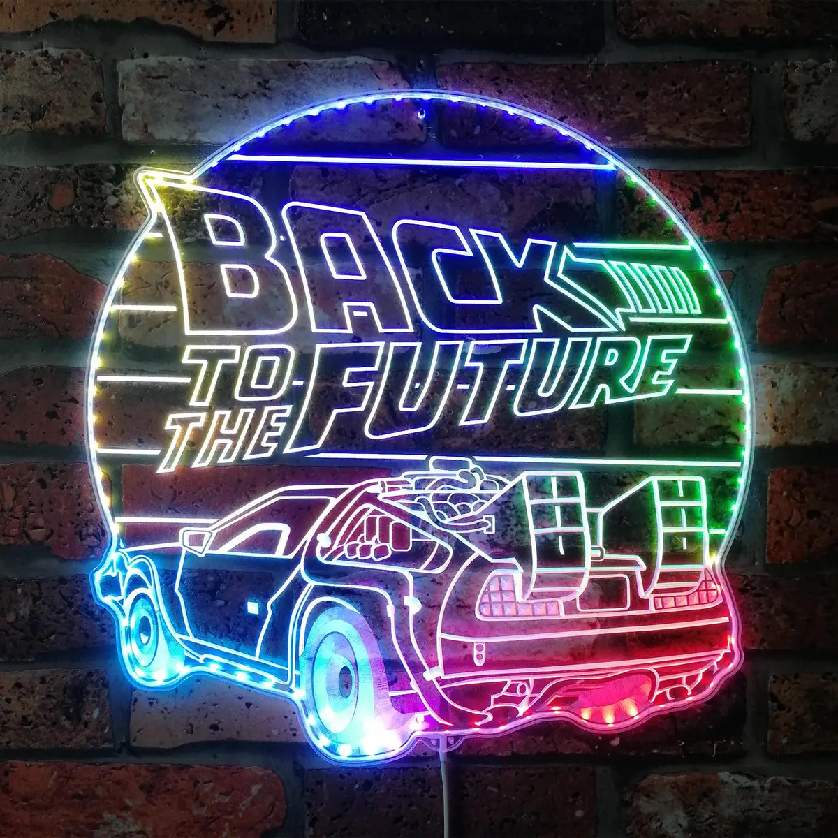 Back To The Future Home Theater Rgb Edge Lit Led Sign 1