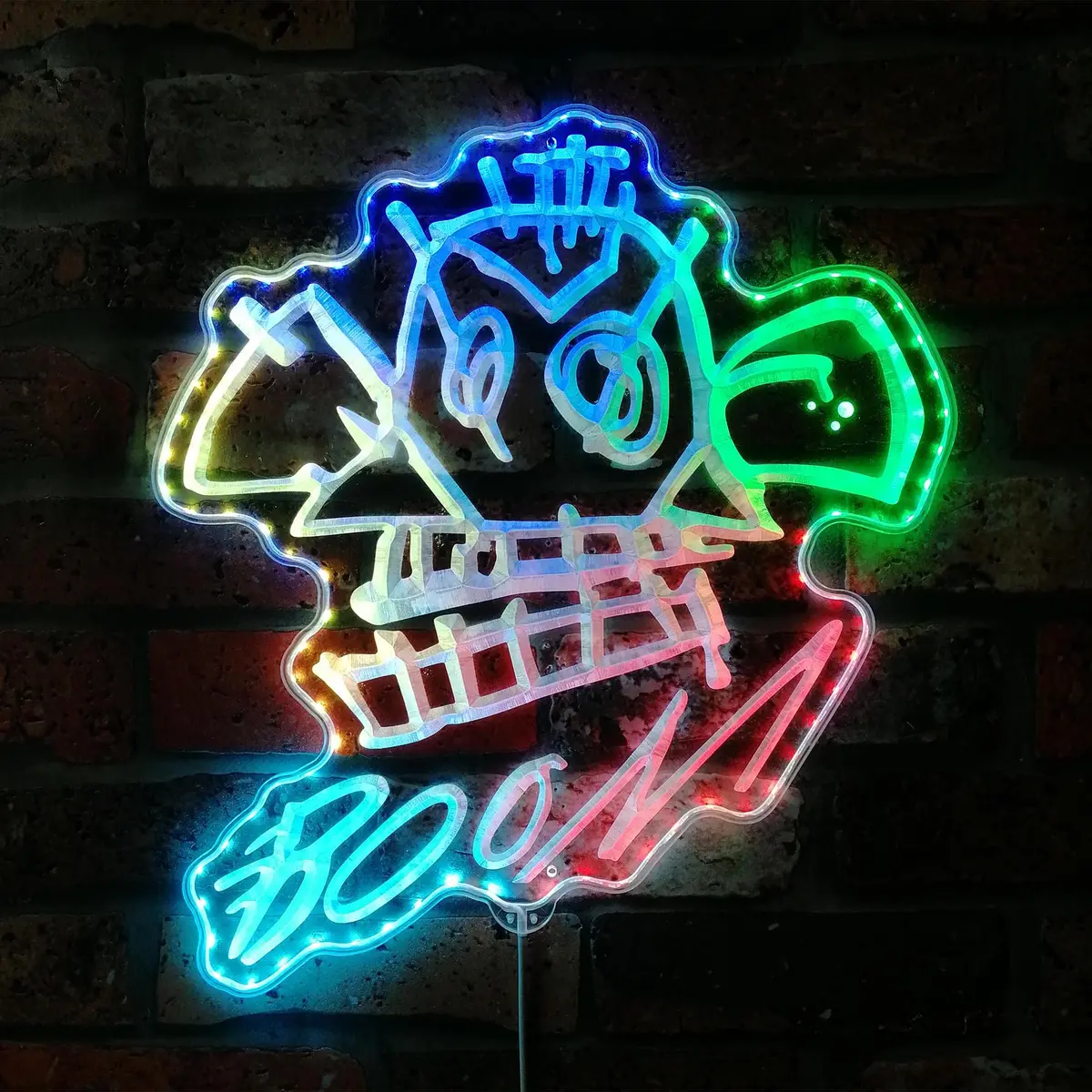 Arcane Jinx Monkey Graffity Neon Neon Led Sign With Dynamic Rgb Colors 1