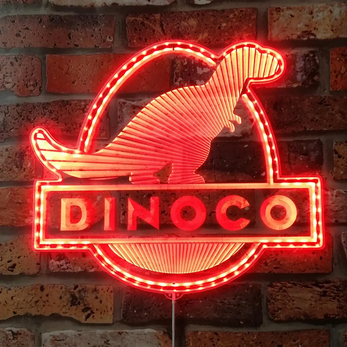 Dinoco Gas Company Pixar Cars Neon Led Sign With Dynamic Rgb Colors 3