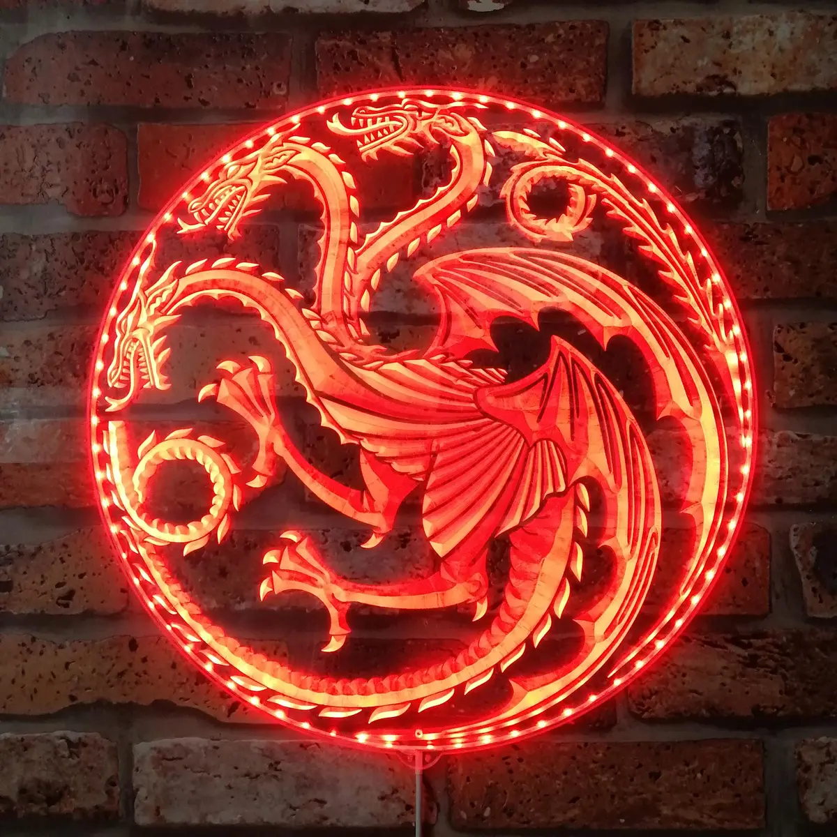 House Of The Dragon Targaryen Logo Rgb Edge Lit Led Sign 1