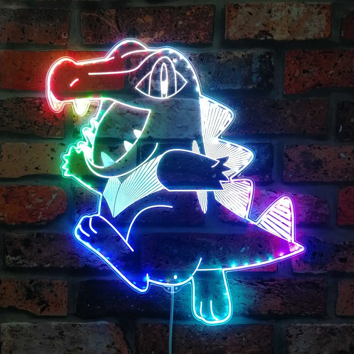 Totodile Neon Led Sign With Dynamic Rgb Colors 1