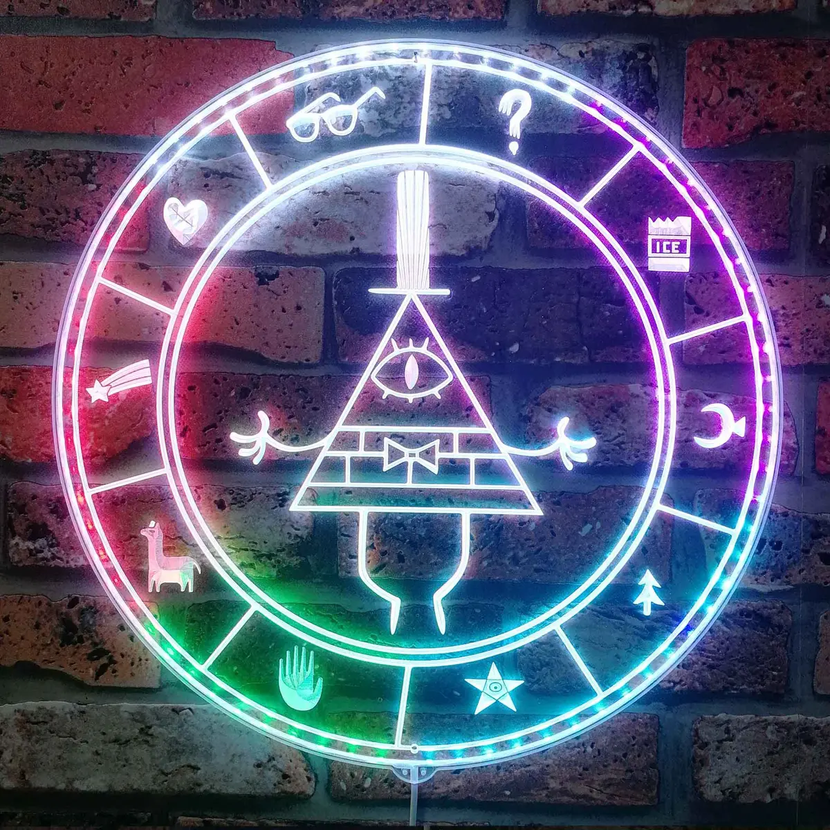 Bill Cipher Gravity Falls Neon Led Sign With Dynamic Rgb Colors 1