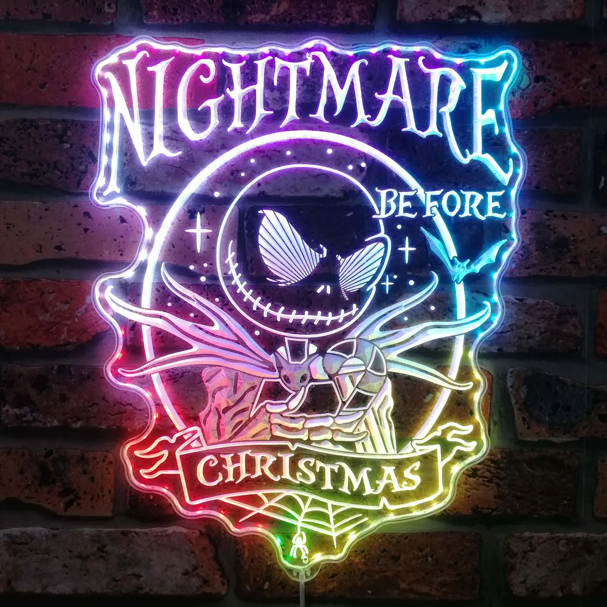 Nightmare Before Christmas Neon Led Sign With Dynamic Rgb Colors 1