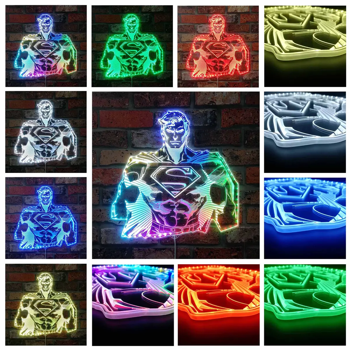 Superman Neon Led Sign With Dynamic Rgb Colors 2