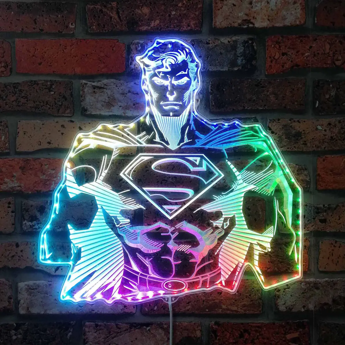 Superman Neon Led Sign With Dynamic Rgb Colors 1