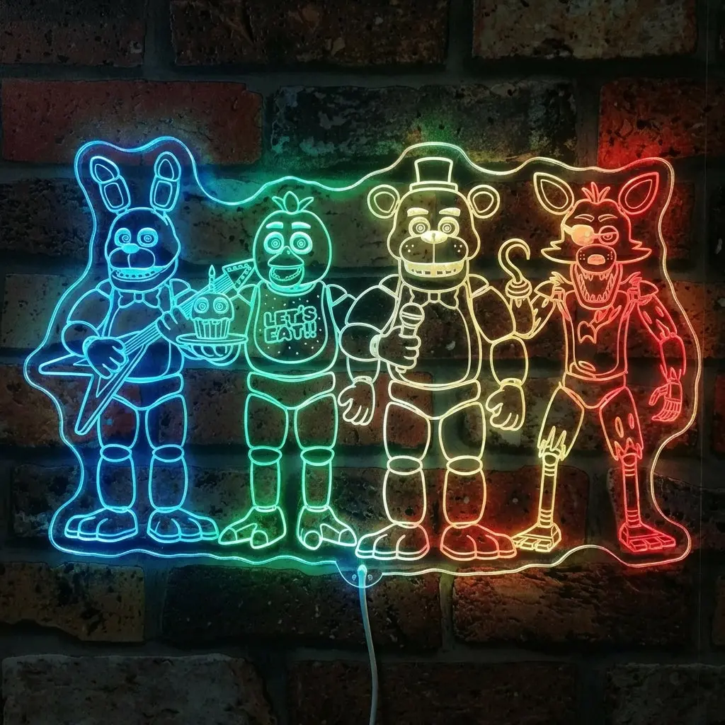 Five Nights At Freddy's Neon Led Sign With Dynamic Rgb Colors 1