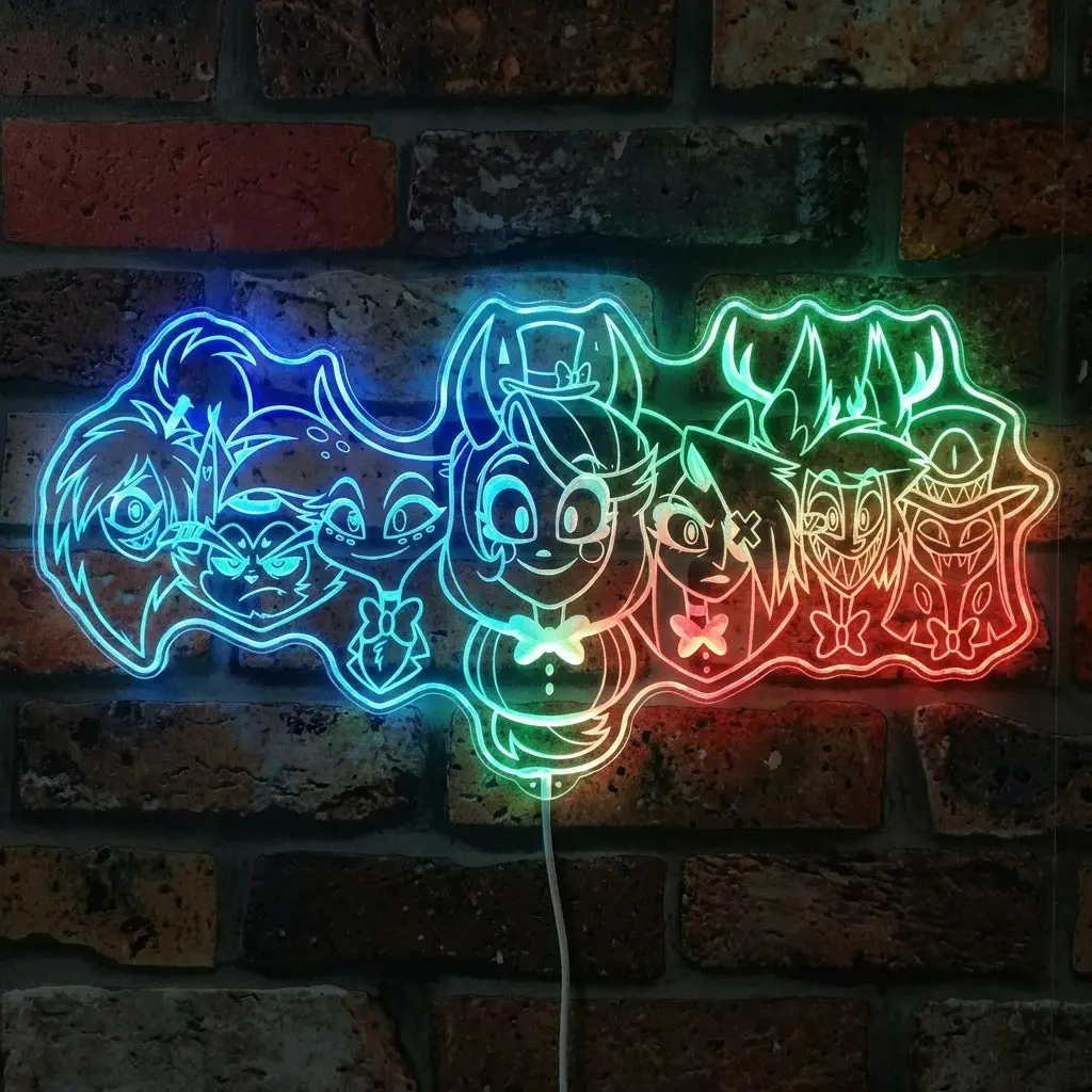 Hazbin Hotel Charlie Morningstar Alastor Angel Dust Neon Led Sign With Dynamic Rgb Colors 1