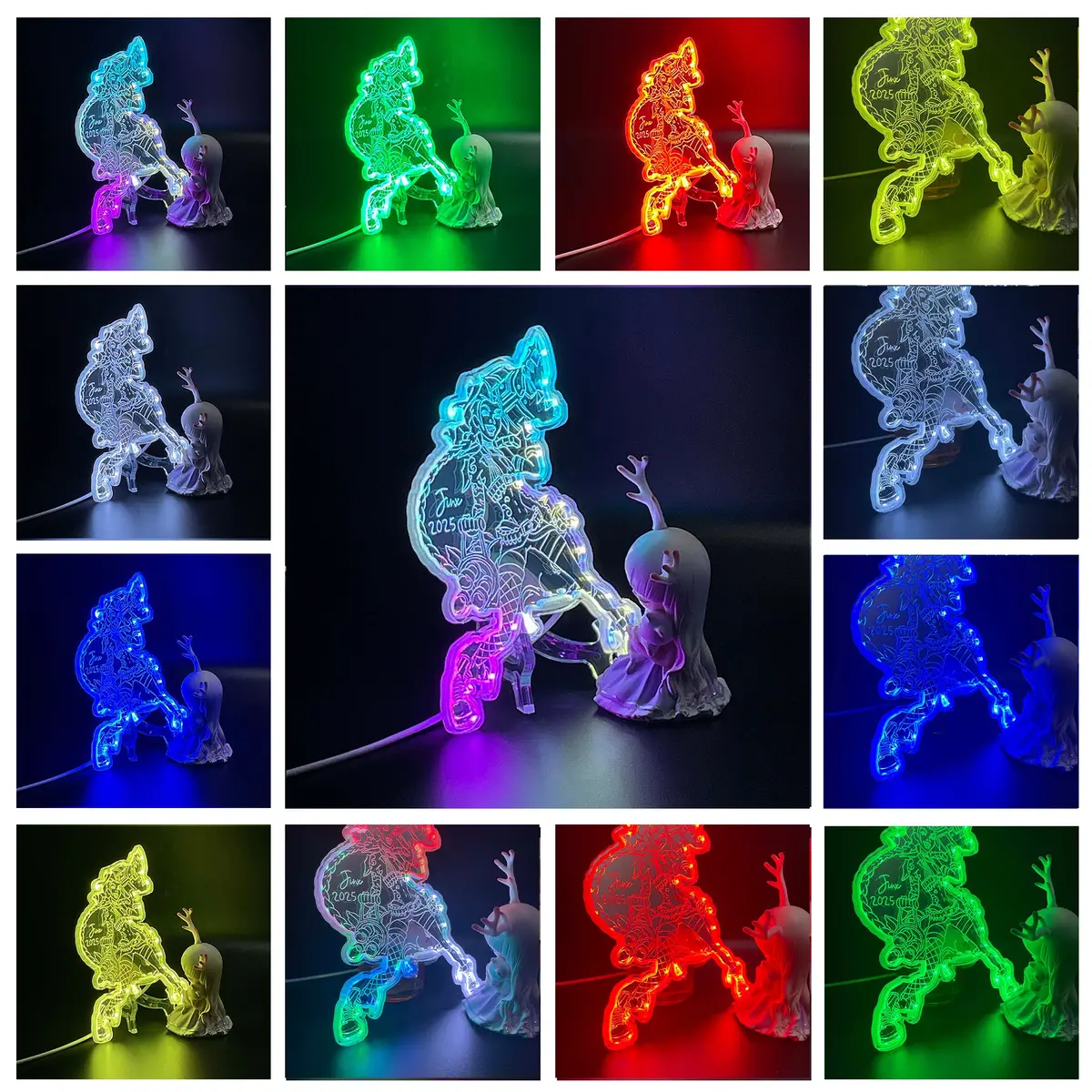Jinx Neon Led Sign With Dynamic Rgb Colors Mirror Backing 2