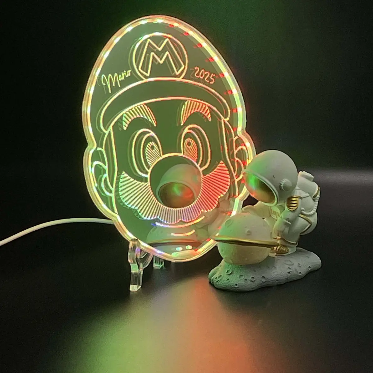 Super Mario  Neon Led Sign With Dynamic Rgb Colors Mirror Backing 1