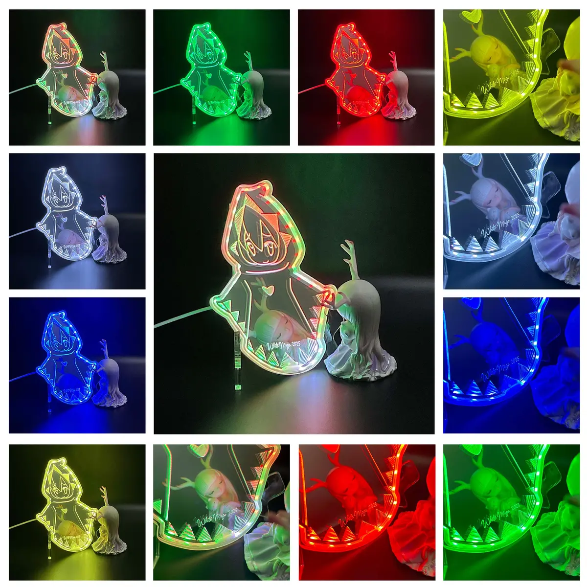 White Mage Ff Neon Led Sign With Dynamic Rgb Colors Mirror Backing 2