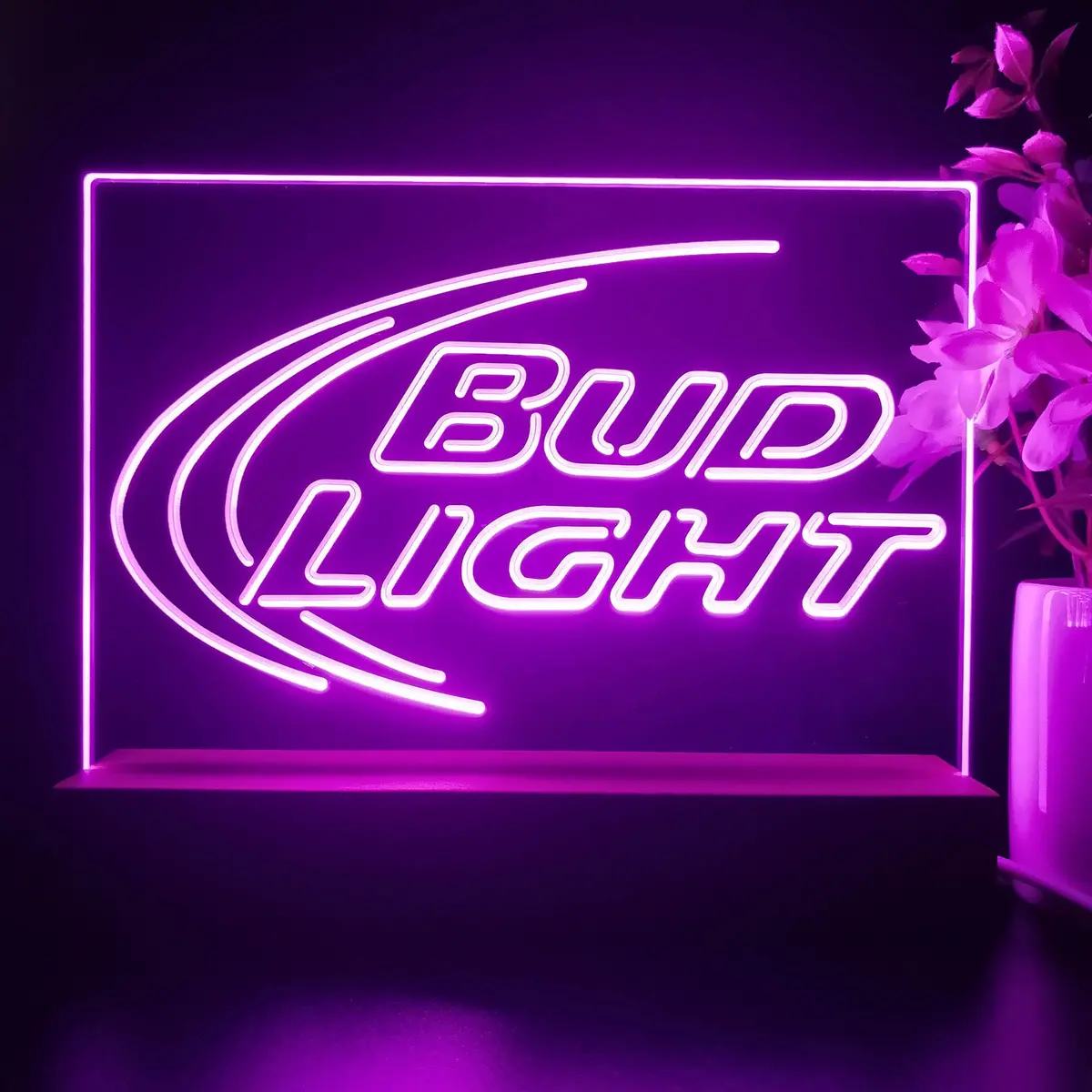 Bud Light Beer Ice Bar Neon Sign Pub Bar Lamp 2