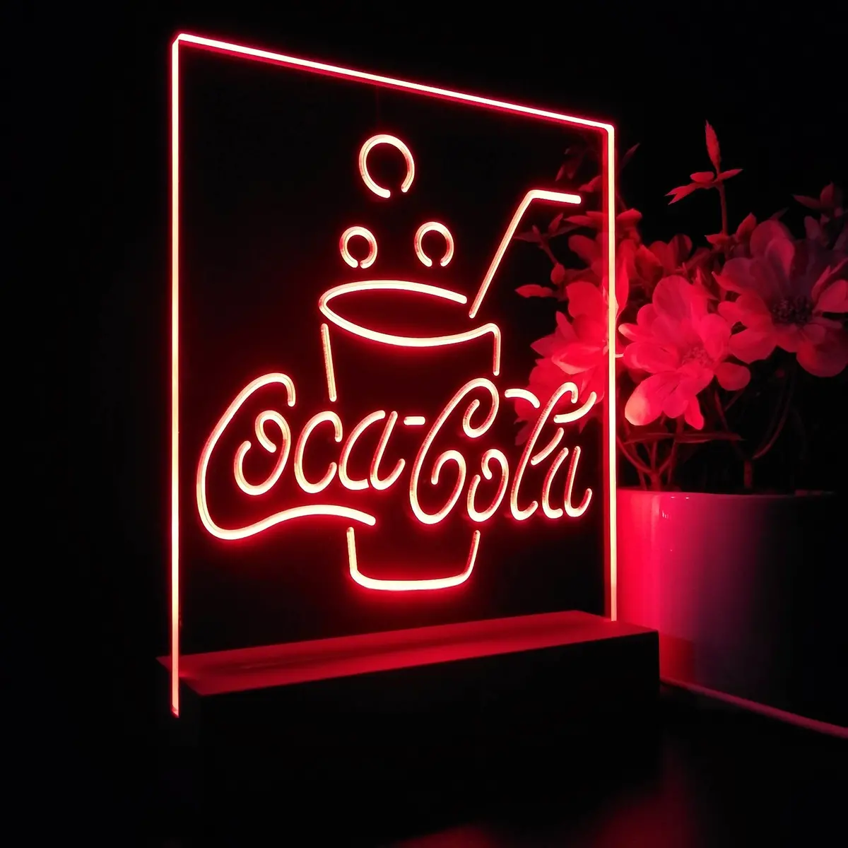 Coca Cola Cup Night Light Neon Pub Bar Lamp 1