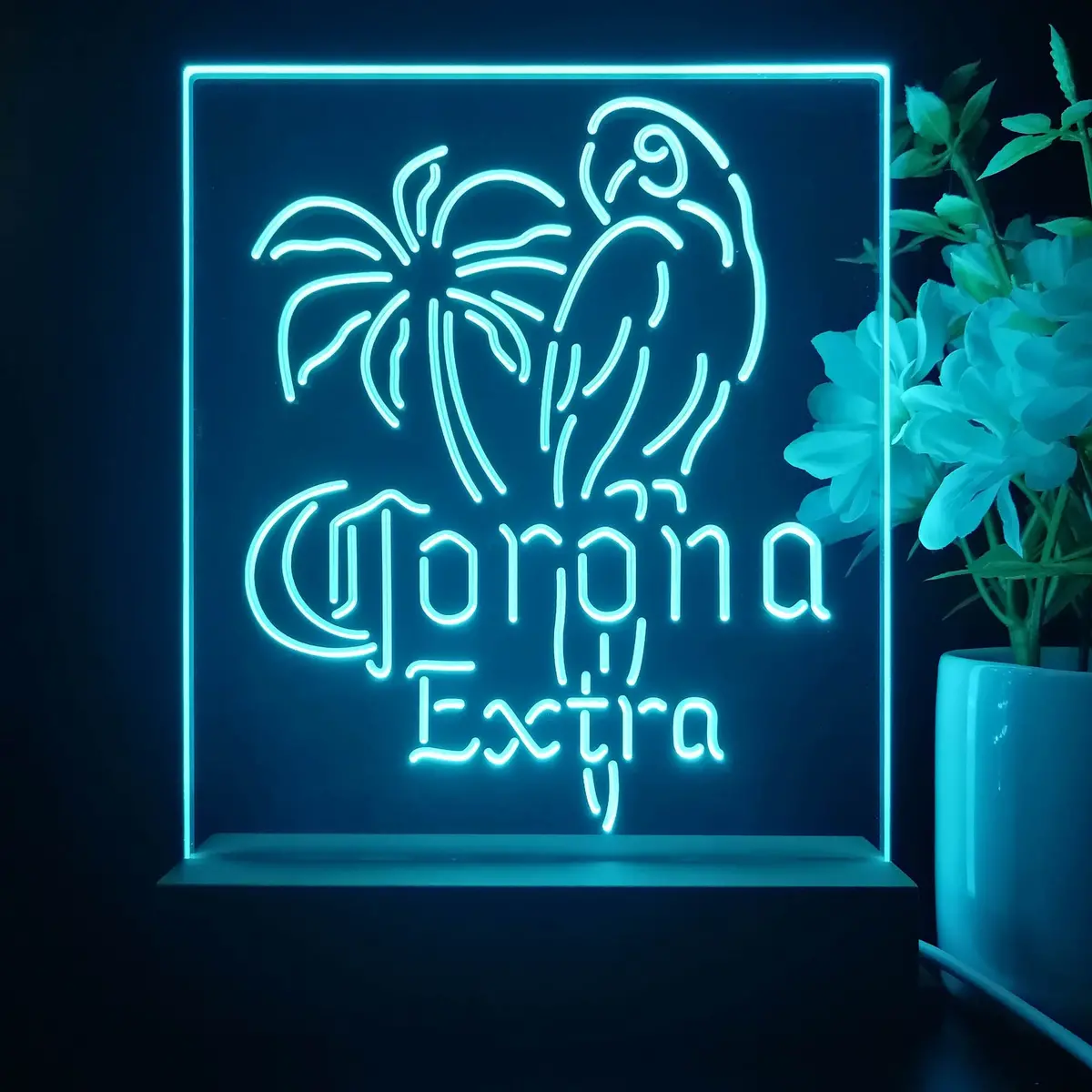 Corona Parrot Night Light Neon Pub Bar Lamp 2