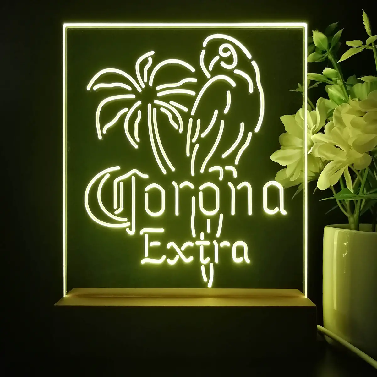 Corona Parrot Night Light Neon Pub Bar Lamp 1