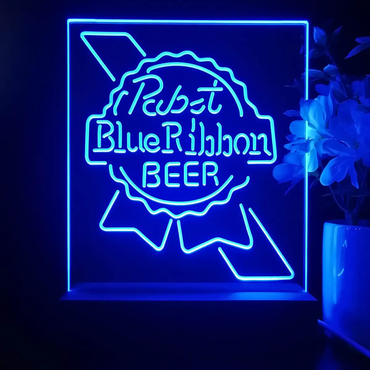 Pabst Blue Ribbon Night Light Neon Pub Bar Lamp 1